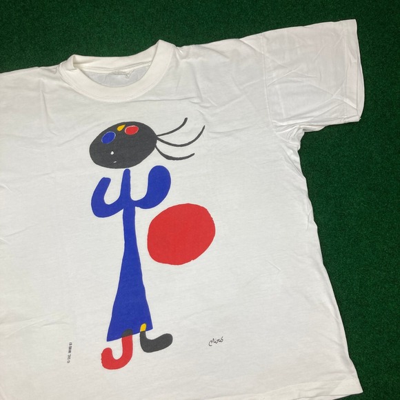 Miroa Other - Vintage Joan Miro Shirt Mens L White 1997 Little Girl With Red Balloon Art 90s